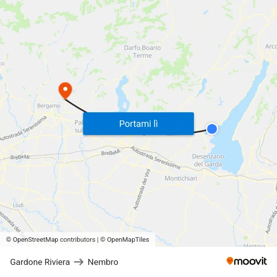 Gardone Riviera to Nembro map