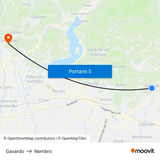 Gavardo to Nembro map
