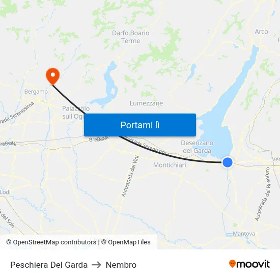 Peschiera Del Garda to Nembro map