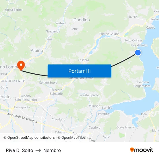 Riva Di Solto to Nembro map