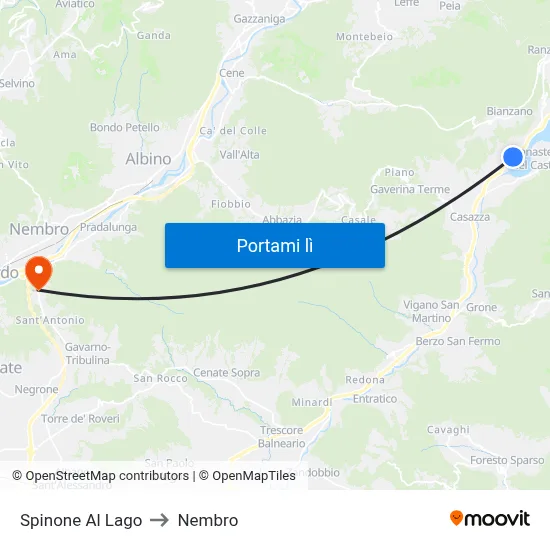 Spinone Al Lago to Nembro map