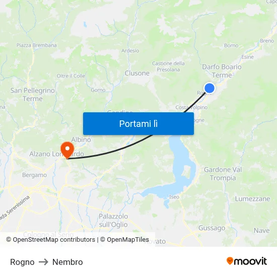 Rogno to Nembro map