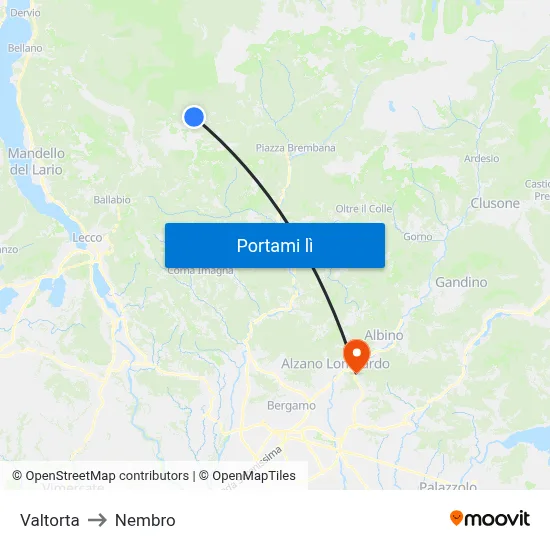 Valtorta to Nembro map