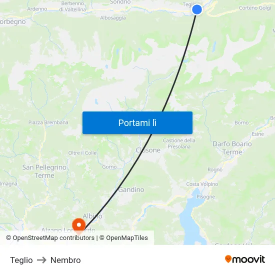 Teglio to Nembro map