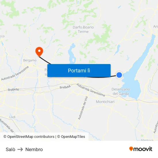 Salò to Nembro map