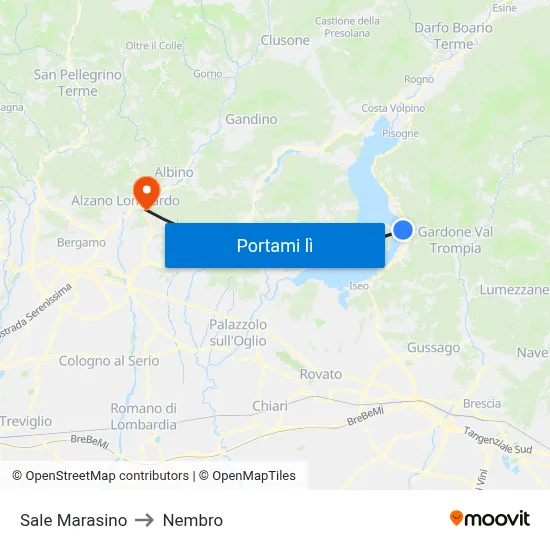 Sale Marasino to Nembro map