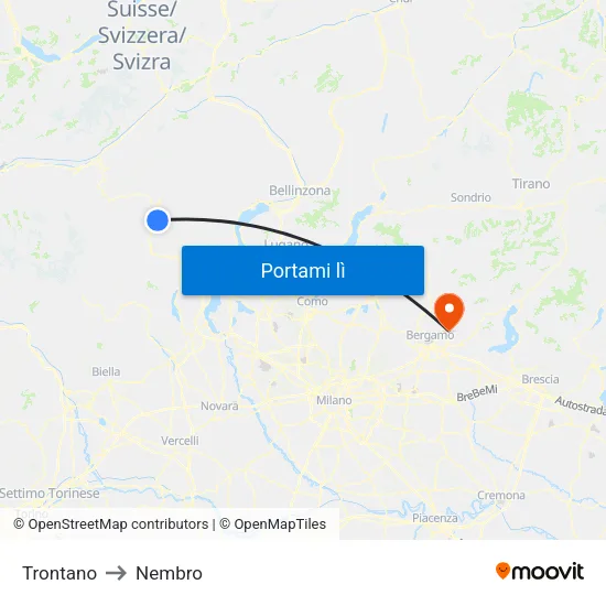 Trontano to Nembro map
