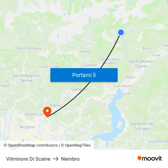 Vilminore Di Scalve to Nembro map