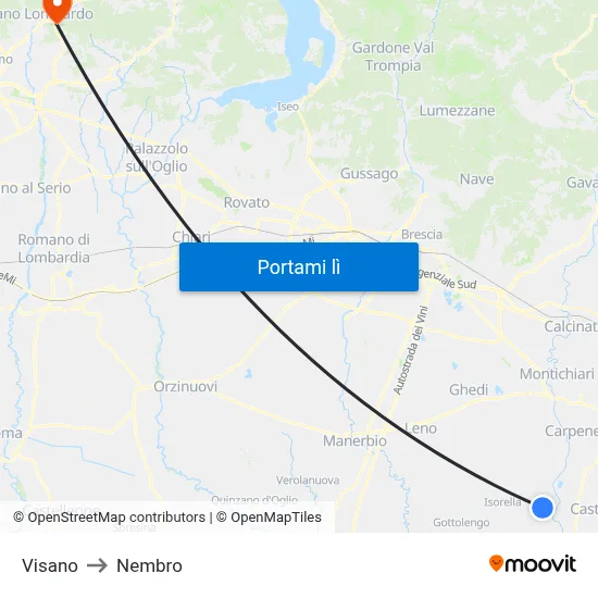 Visano to Nembro map
