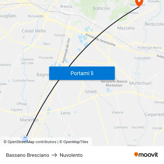 Bassano Bresciano to Nuvolento map