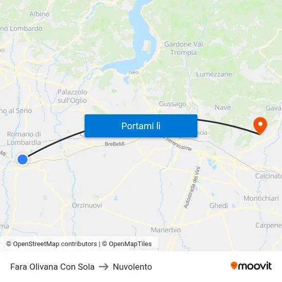 Fara Olivana Con Sola to Nuvolento map
