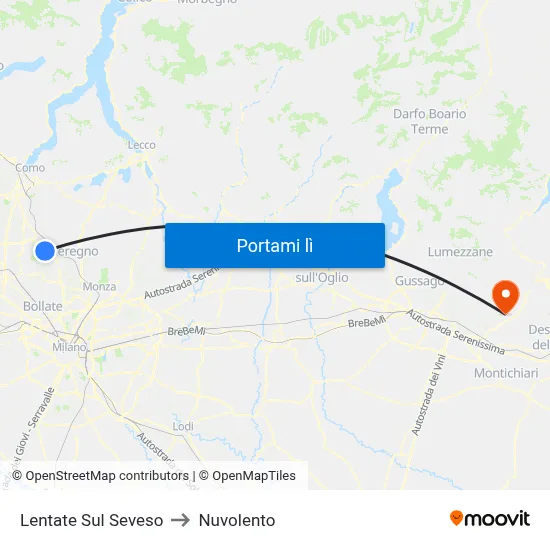 Lentate Sul Seveso to Nuvolento map