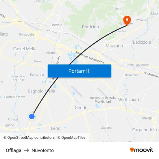 Offlaga to Nuvolento map