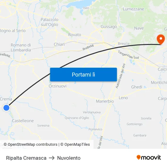 Ripalta Cremasca to Nuvolento map
