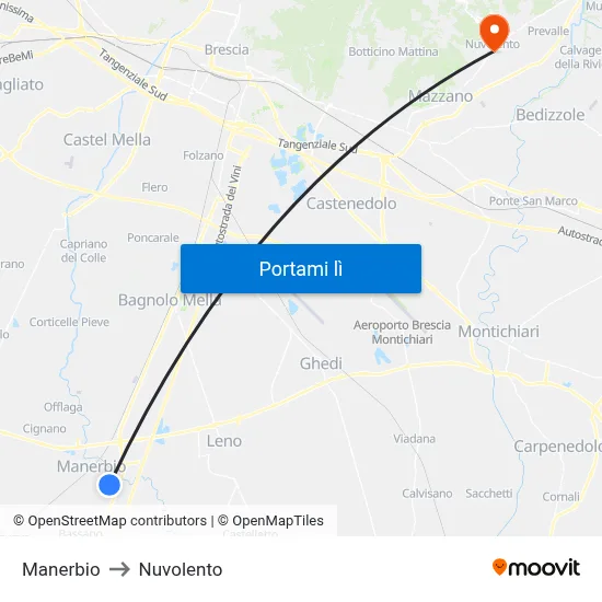 Manerbio to Nuvolento map