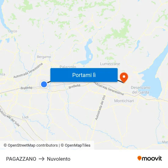 PAGAZZANO to Nuvolento map