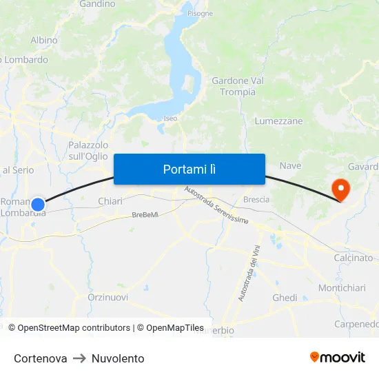 Cortenova to Nuvolento map
