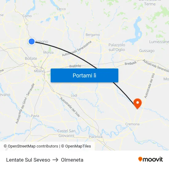 Lentate Sul Seveso to Olmeneta map