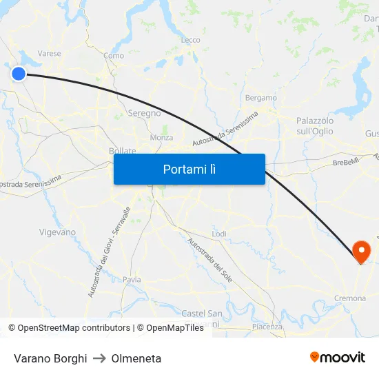 Varano Borghi to Olmeneta map