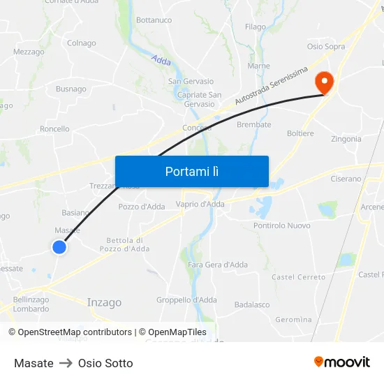 Masate to Osio Sotto map
