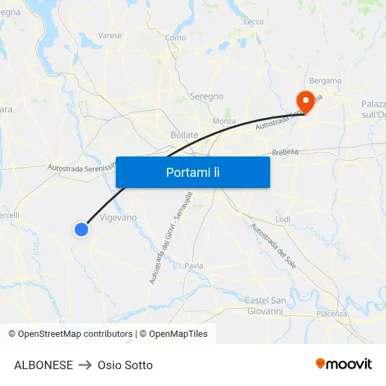ALBONESE to Osio Sotto map