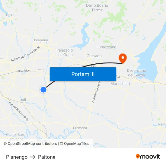 Pianengo to Paitone map