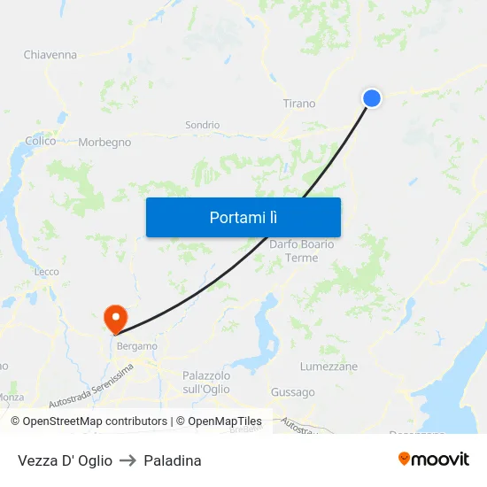 Vezza D' Oglio to Paladina map
