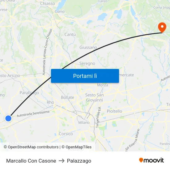 Marcallo Con Casone to Palazzago map
