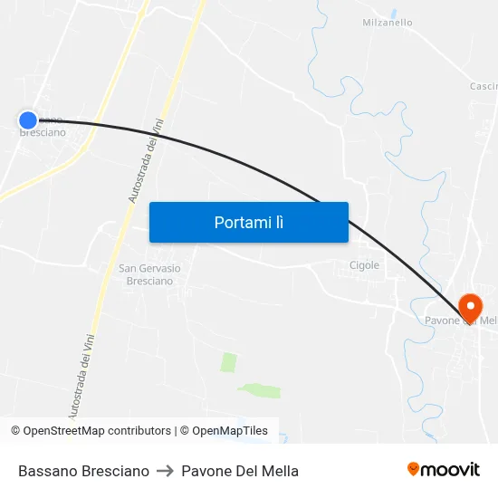 Bassano Bresciano to Pavone Del Mella map