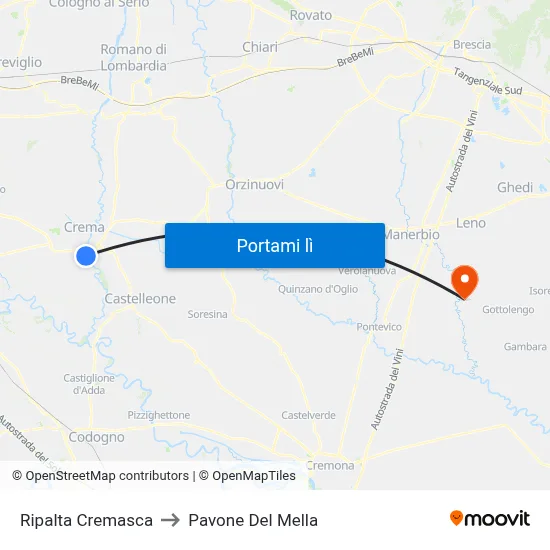 Ripalta Cremasca to Pavone Del Mella map