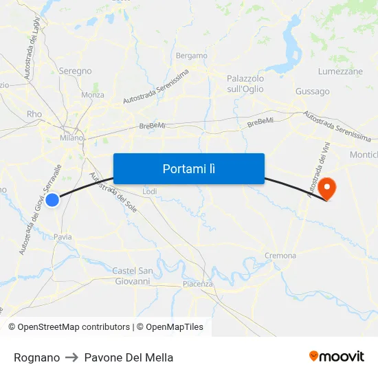 Rognano to Pavone Del Mella map
