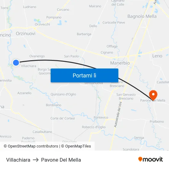 Villachiara to Pavone Del Mella map
