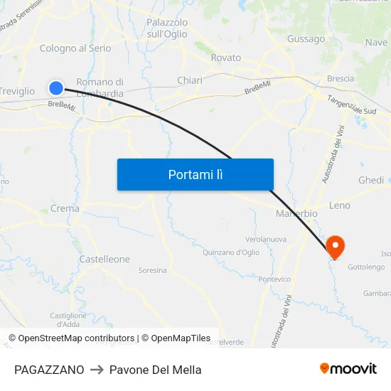 PAGAZZANO to Pavone Del Mella map