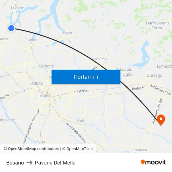 Besano to Pavone Del Mella map