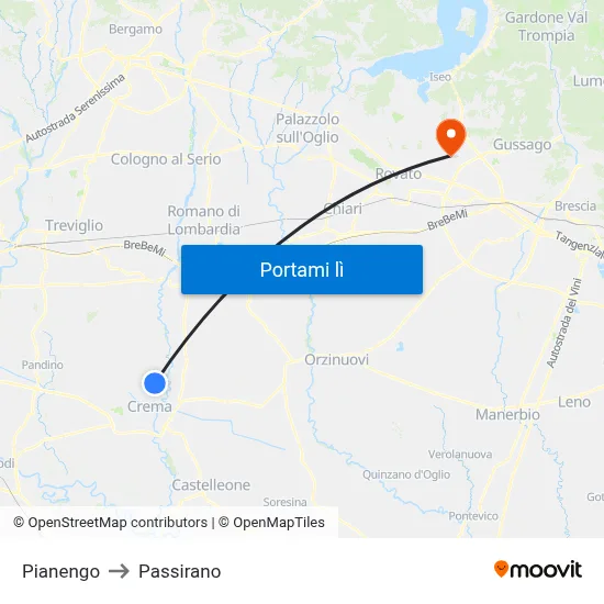 Pianengo to Passirano map