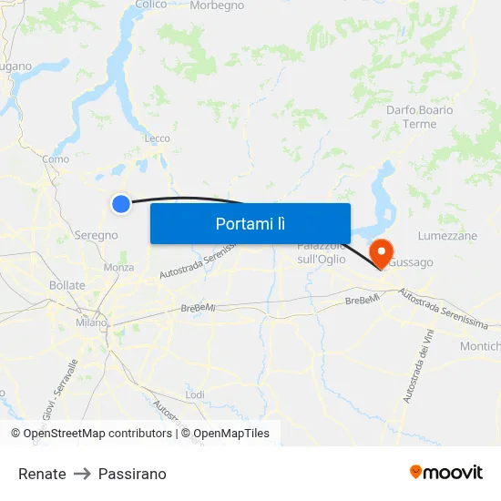 Renate to Passirano map