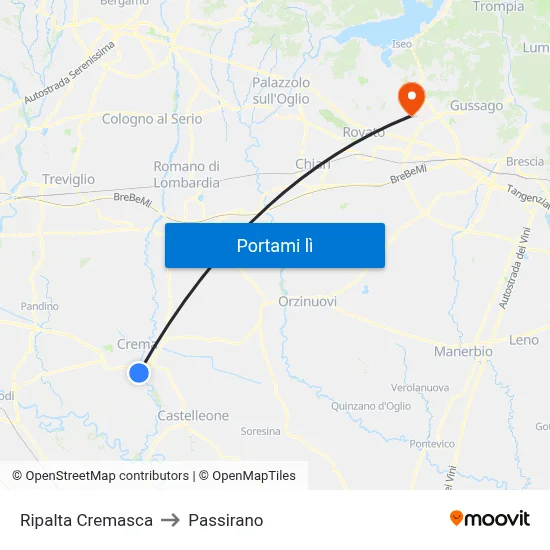 Ripalta Cremasca to Passirano map