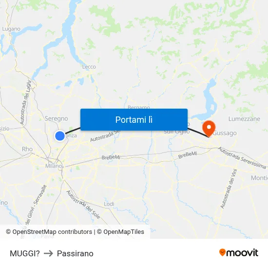 MUGGI? to Passirano map