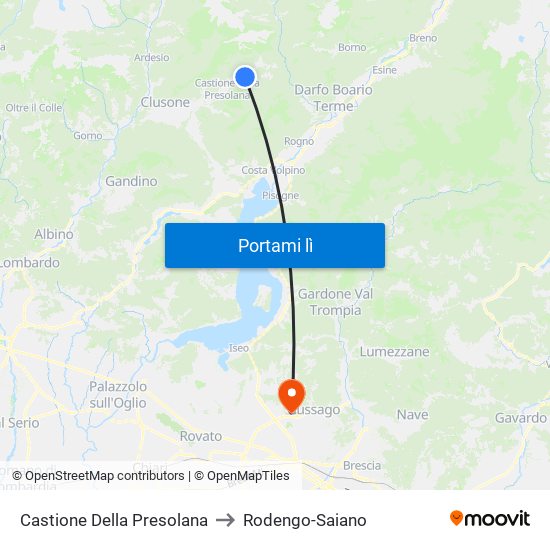 Castione Della Presolana to Rodengo-Saiano map