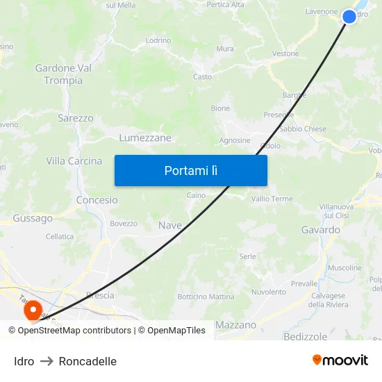 Idro to Roncadelle map