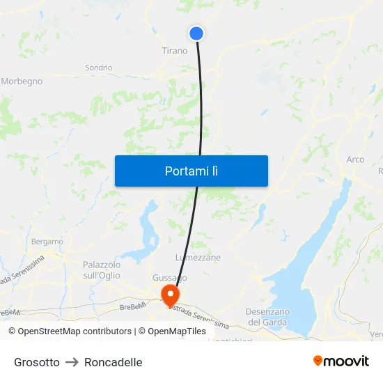 Grosotto to Roncadelle map
