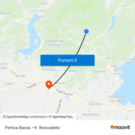 Pertica Bassa to Roncadelle map
