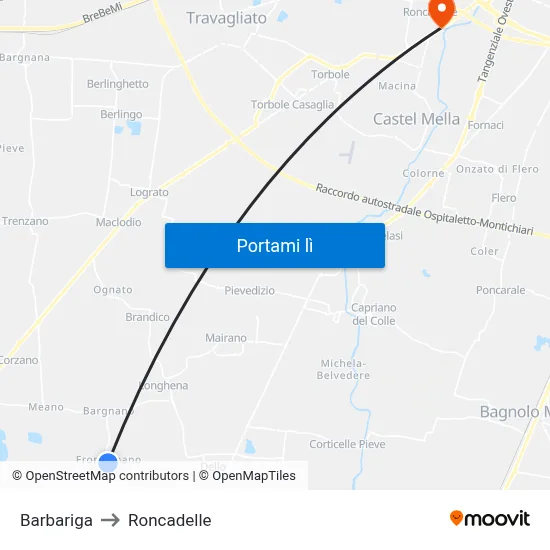 Barbariga to Roncadelle map