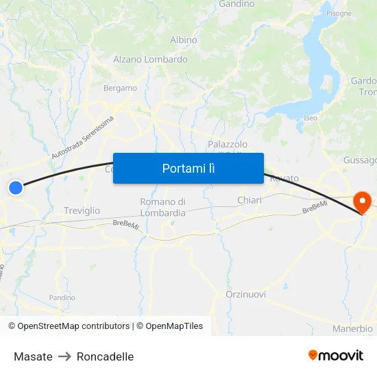 Masate to Roncadelle map