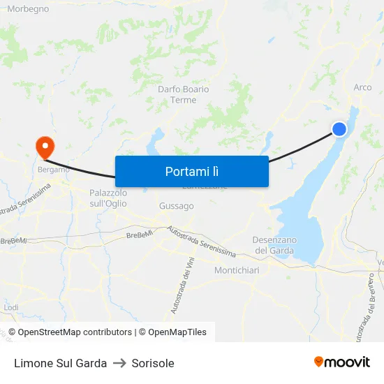 Limone Sul Garda to Sorisole map