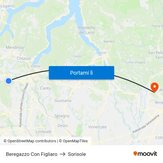 Beregazzo Con Figliaro to Sorisole map