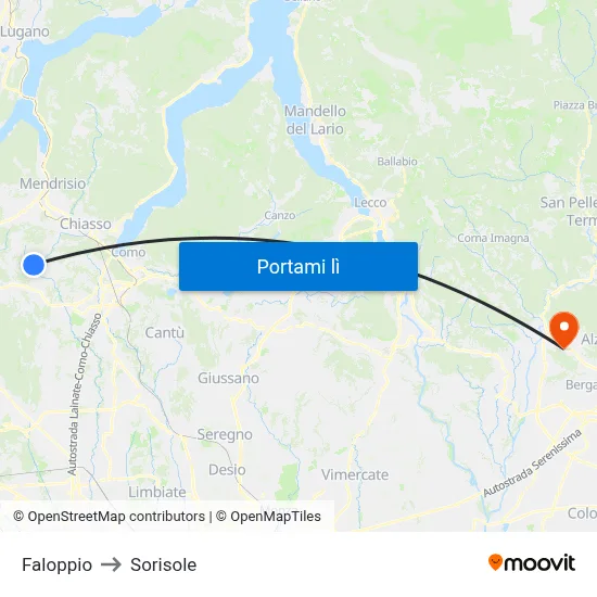 Faloppio to Sorisole map