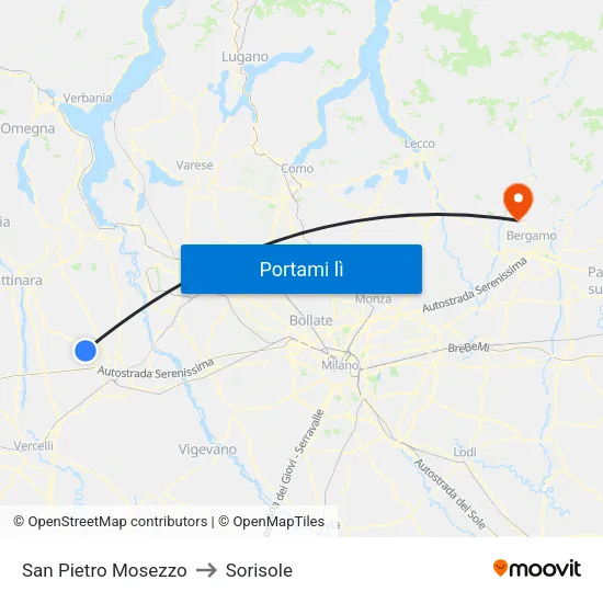 San Pietro Mosezzo to Sorisole map