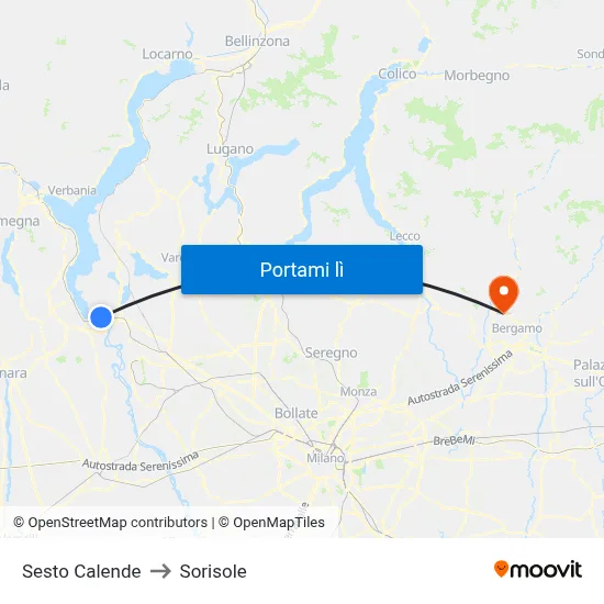 Sesto Calende to Sorisole map