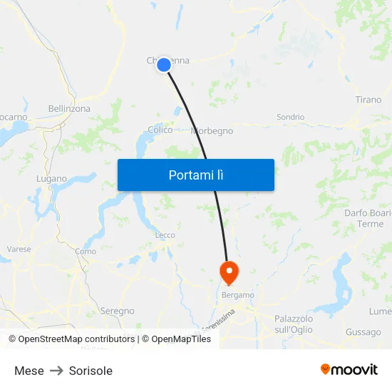 Mese to Sorisole map